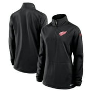 Women's Fanatics Black Detroit Red Wings Authentic Pro Rink Lightweight Quarter-Zip Pullover Sweatshirt
